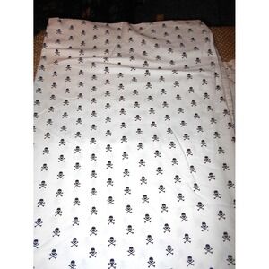 pIRATE Skull Crossbones FULL Flat Sheet sKELLETON BEDDING SHEETS MATERIAL COTTON